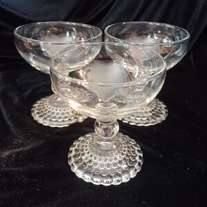 Vintage Anchor Hocking Boopie Bubble Footed Sherbert /Champagne Glass - Set Of 3